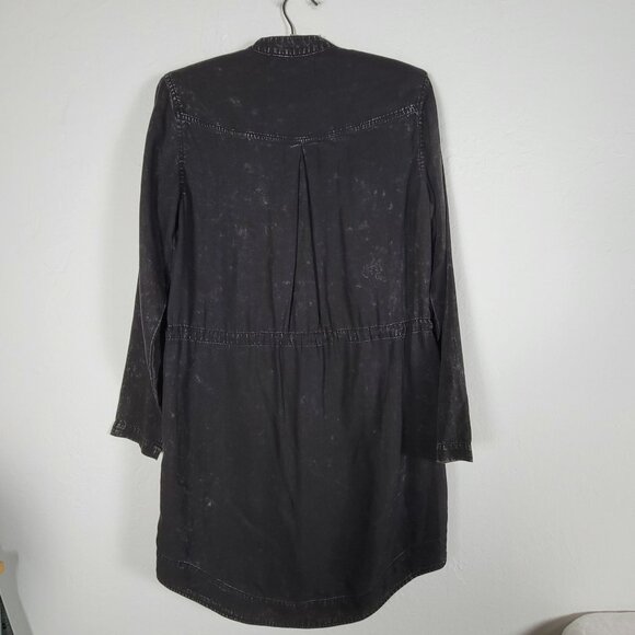 Anthropologie Cloth & Stone Black Mineral Wash "Sandra" Mini Shirt Dress Small - Picture 2 of 9